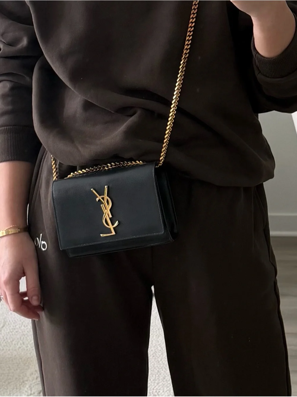 YSL Kate Small Bag - Yves Saint Laurent Kate Black Crossbody with Gold Chain